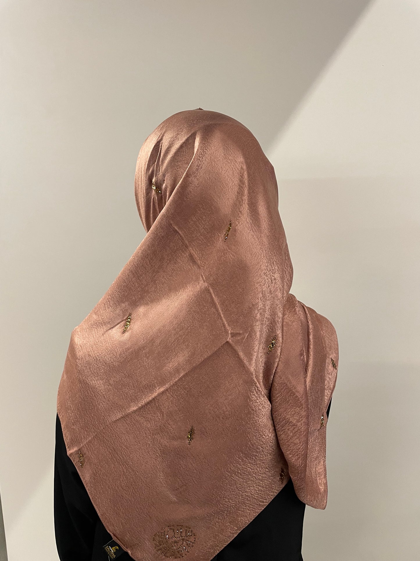 AMIRA Salmon Rhinestone Square
