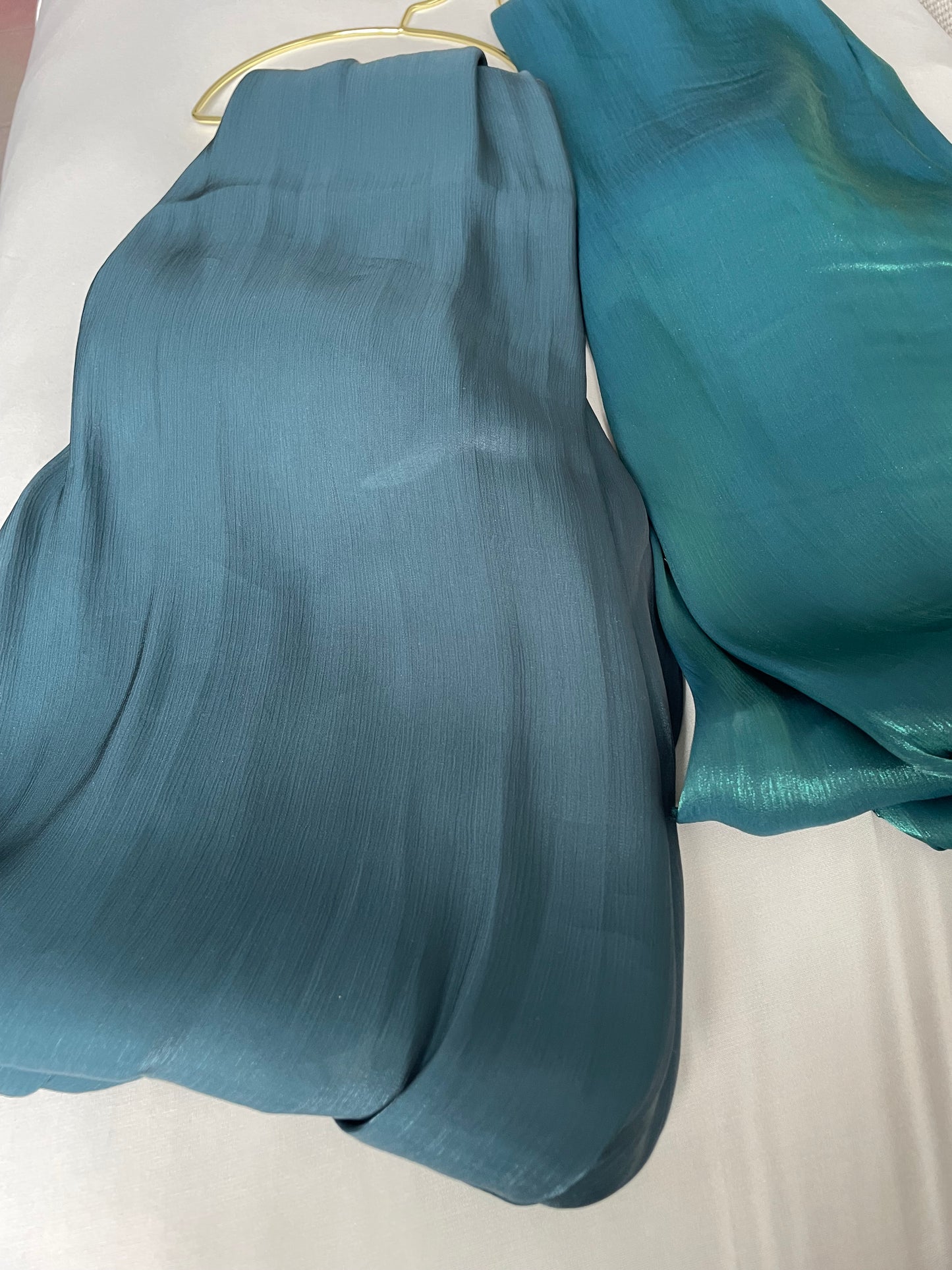 Green silk organza