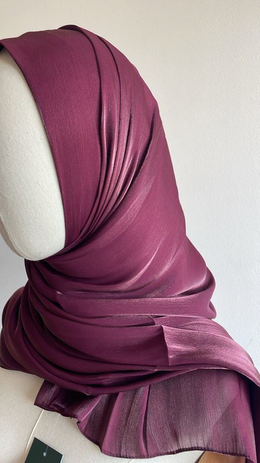 Organza de soie strass Prune