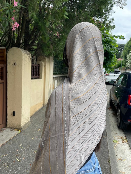 Châle STELLA gris taupe