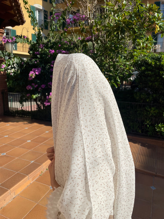 Carré FLEURIA Blanc & Taupe