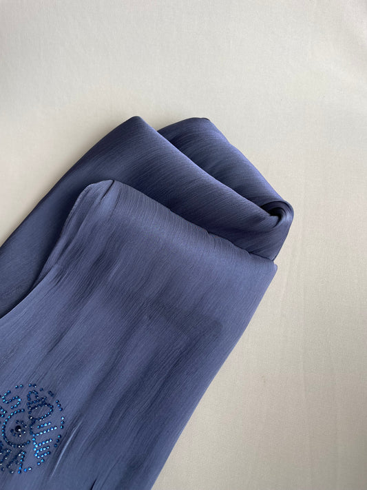 Purple blue rhinestone silk organza