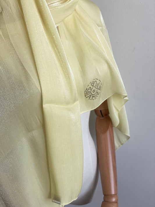 Organza de soie strass Jaune canaris