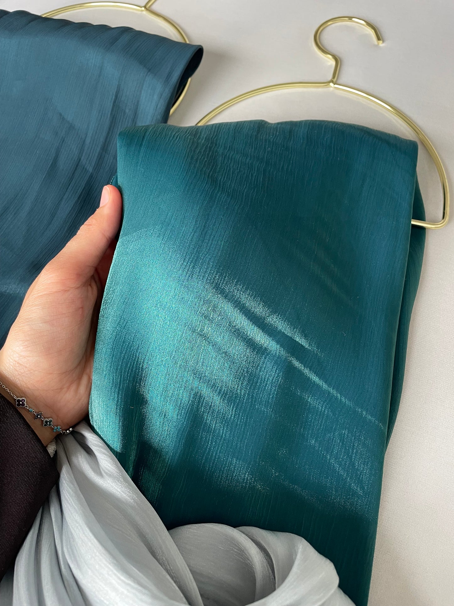 Green silk organza
