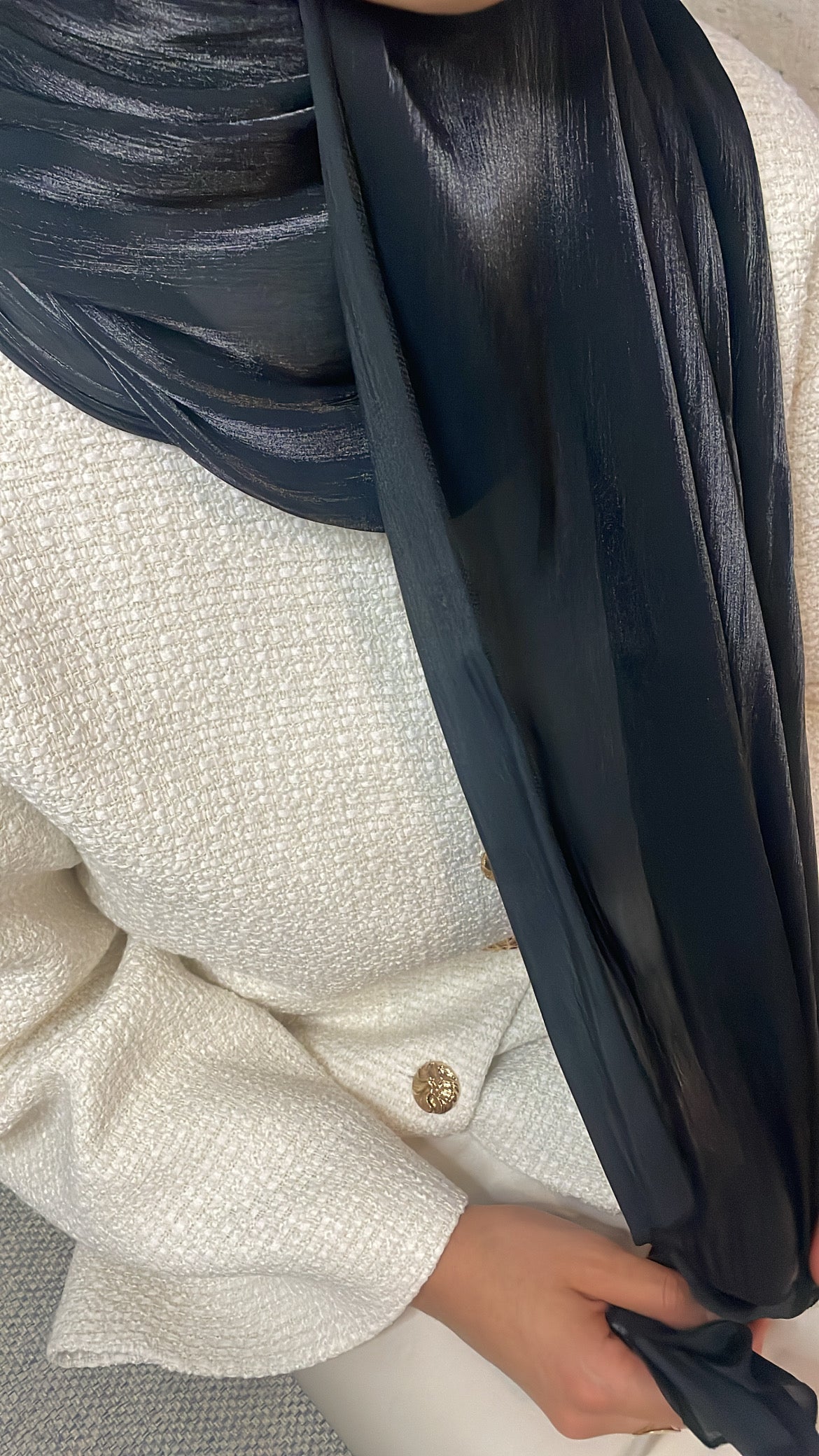 Black silk organza