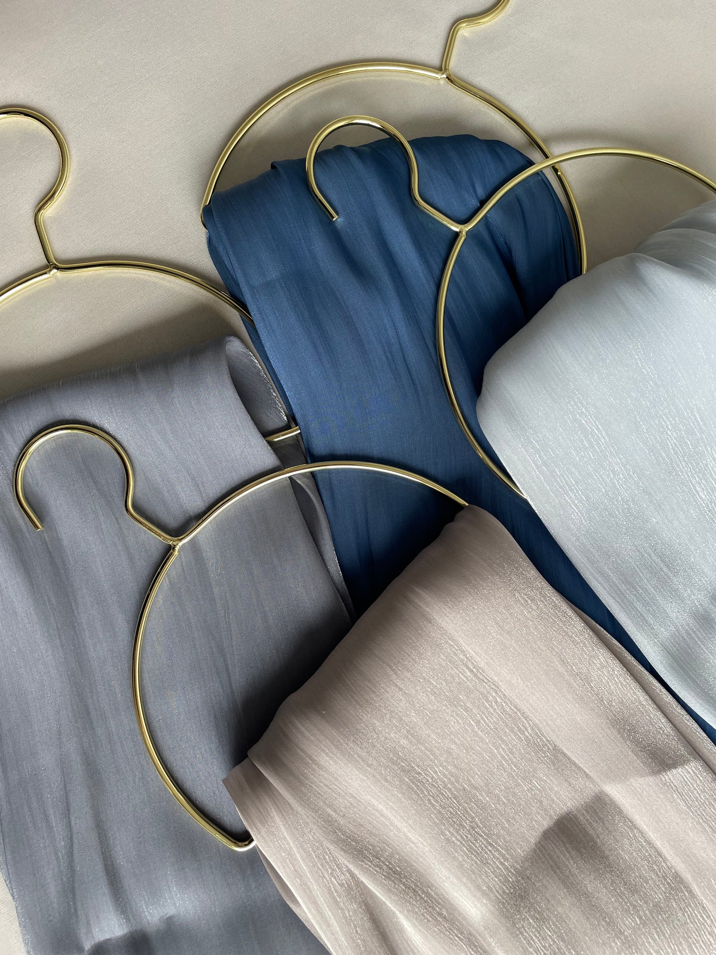 Silk organza Blueish-beige tone