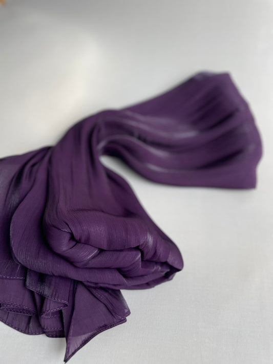 Organza de soie Aubergine