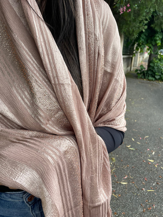 Châle LEILA rose poudré