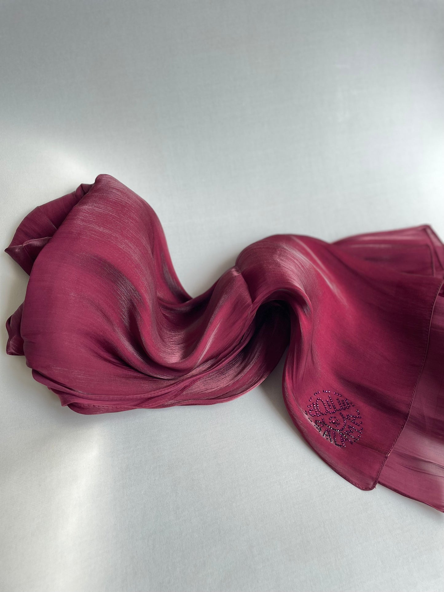 Organza de soie strass cerise