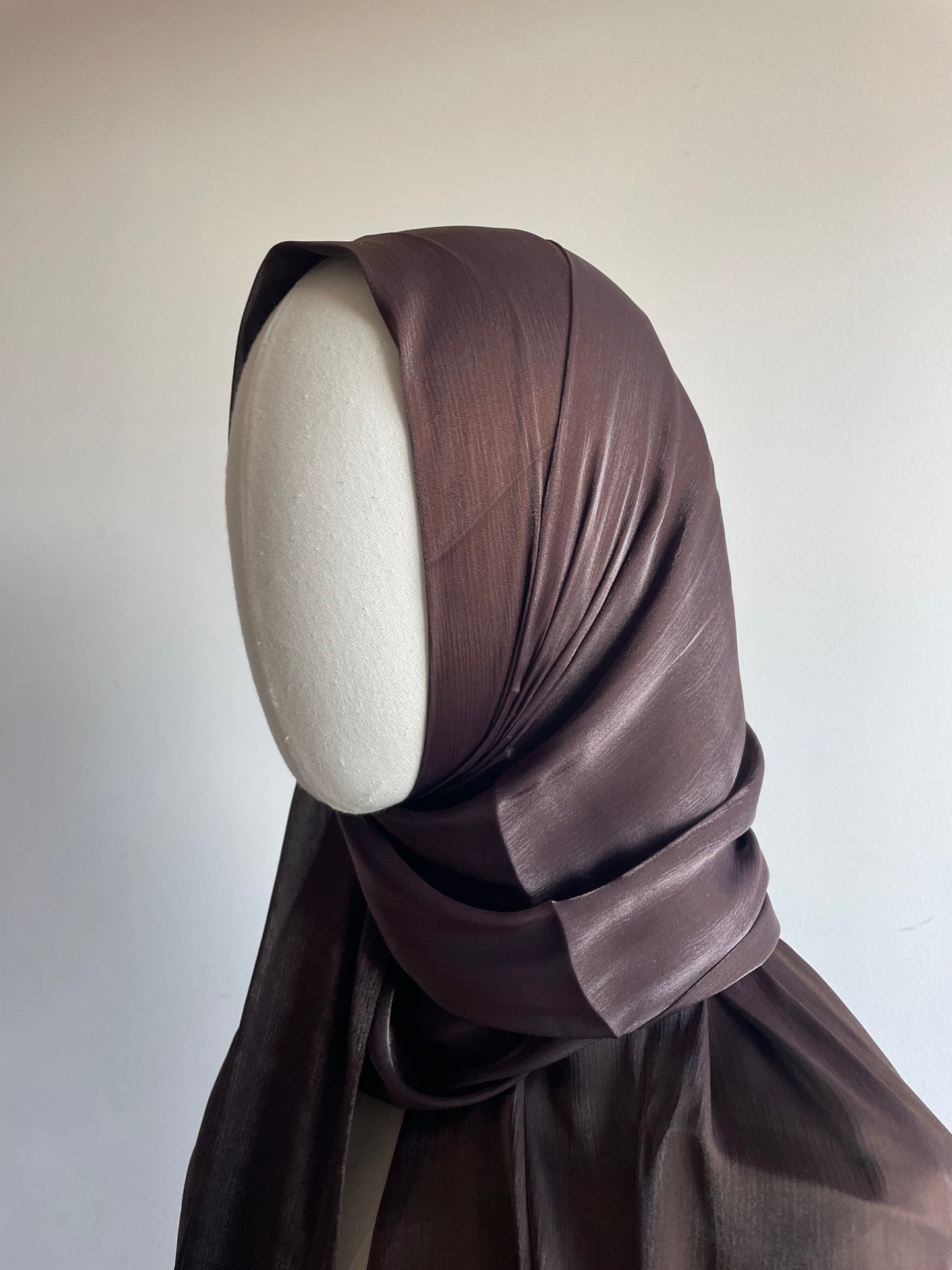 Organza de soie strass Brun