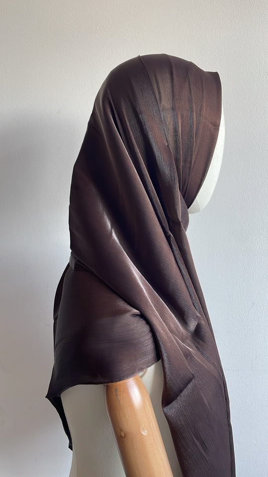 Organza de soie strass Brun