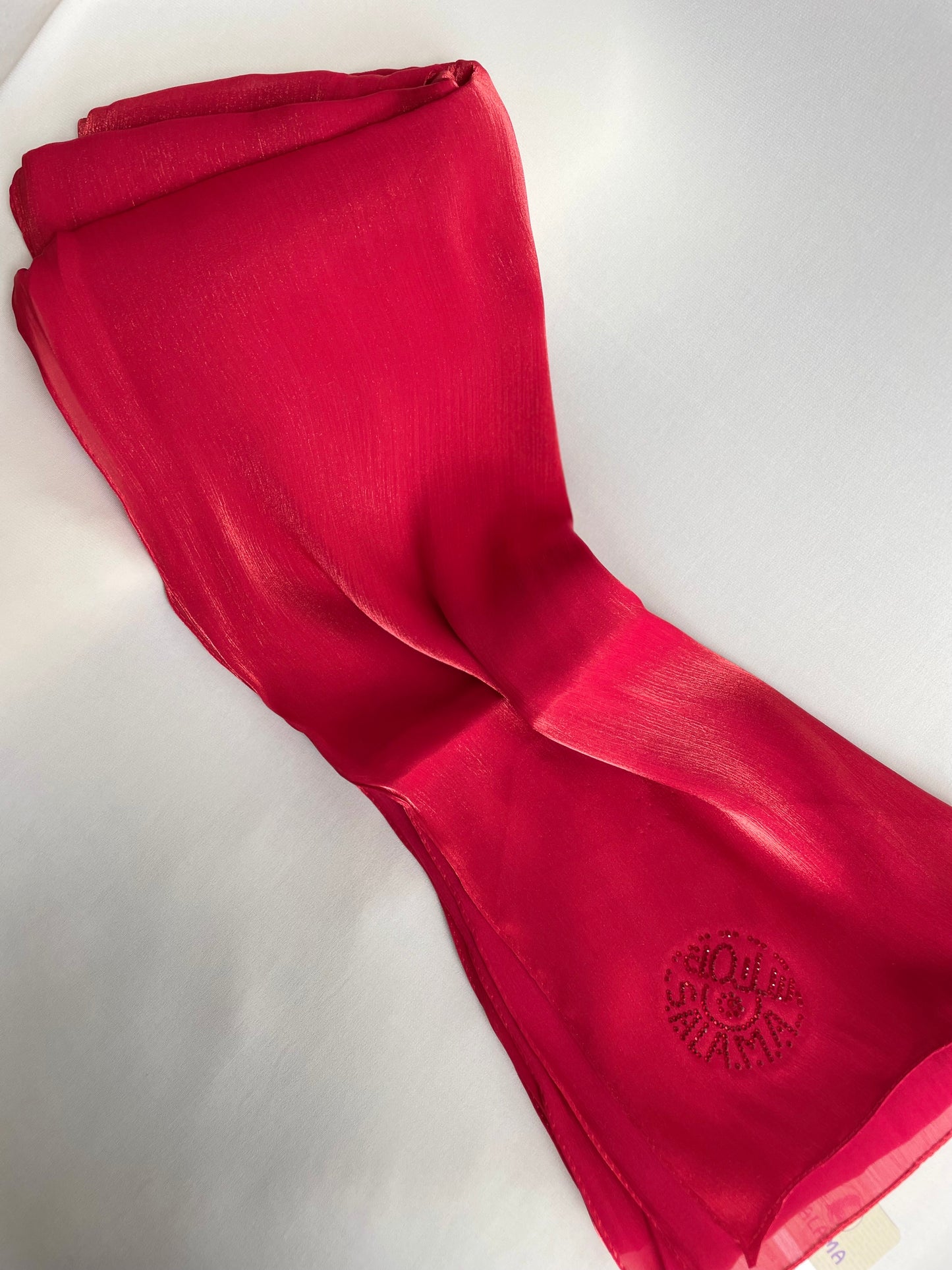 Organza de soie strass Rouge