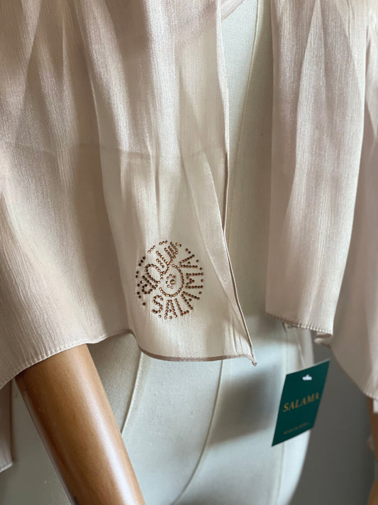 Organza de soie strass Beige