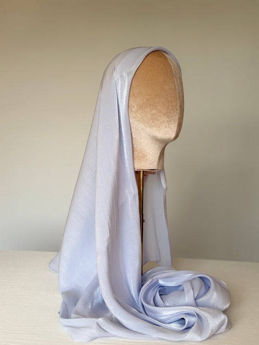 Organza de soie Lila Bleu avec Bonnet