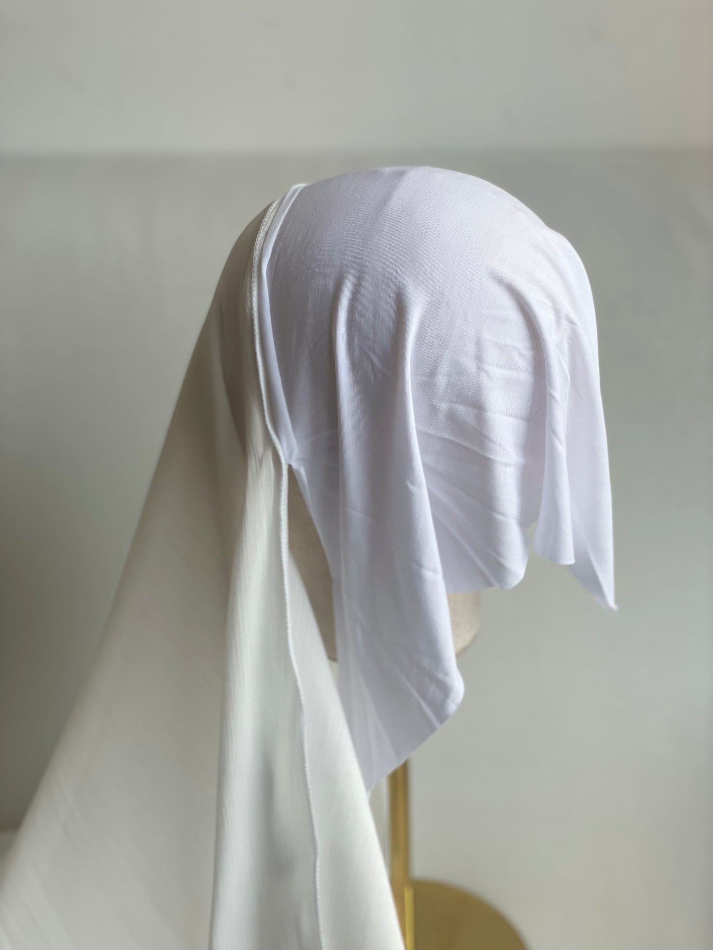 Organza de soie Blanc avec Bonnet