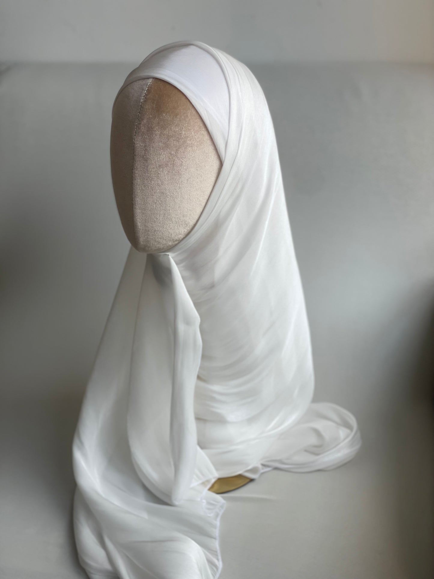 Organza de soie Blanc avec Bonnet