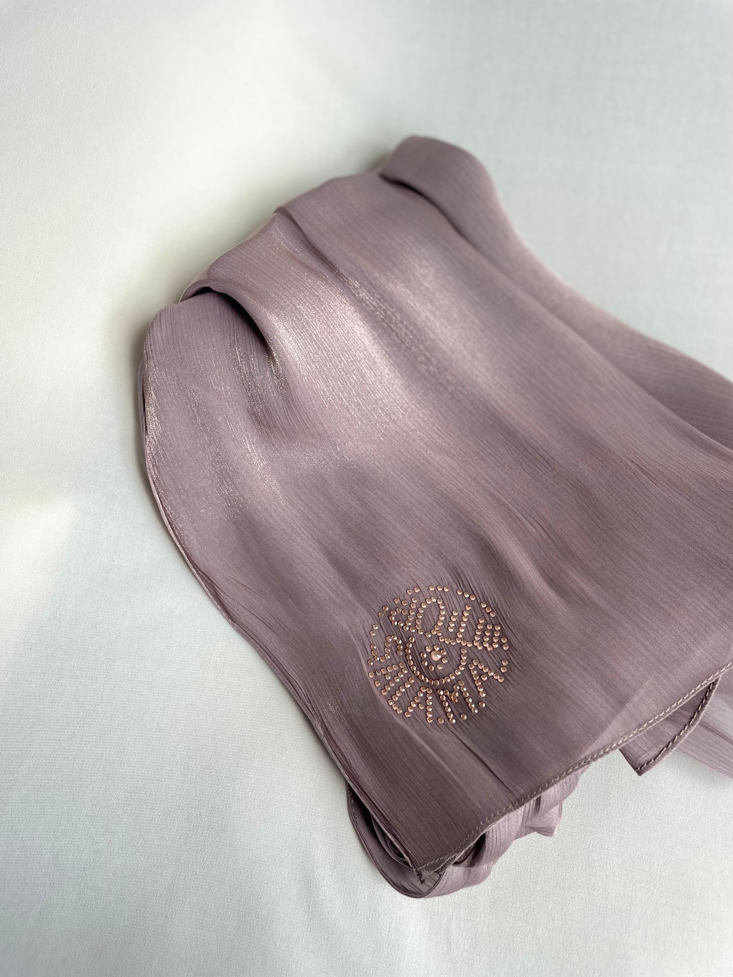 Organza de soie strass Taupe