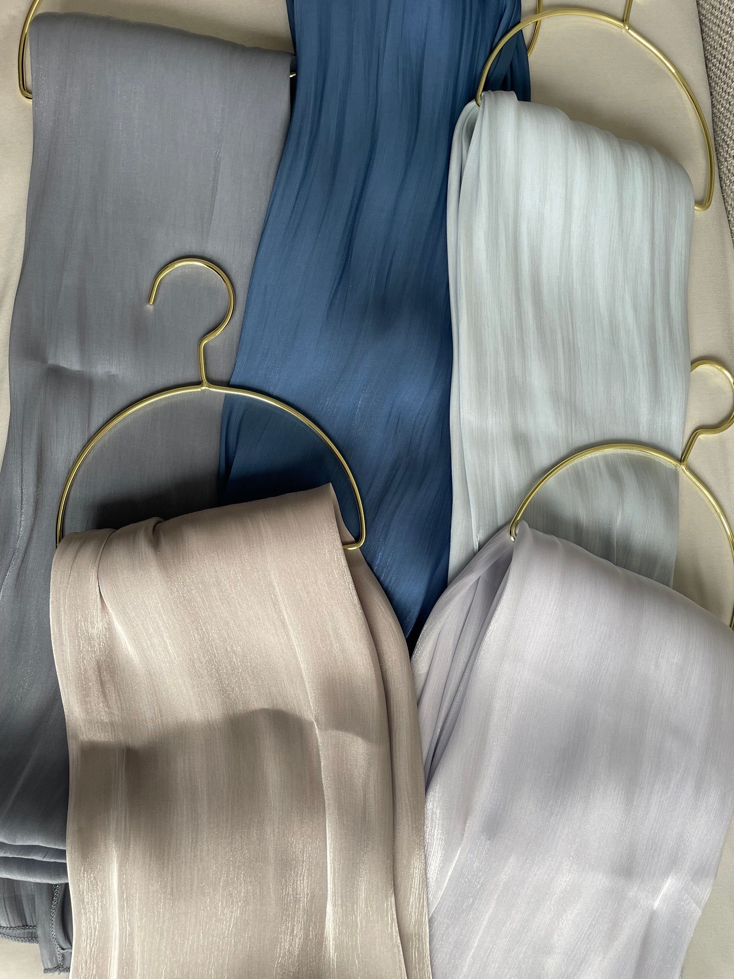 Silk organza Blueish-beige tone