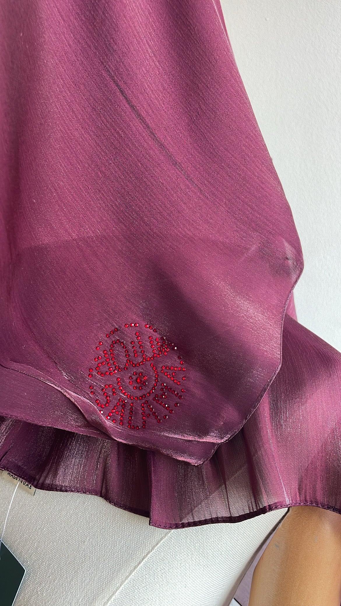 Organza de soie strass Prune