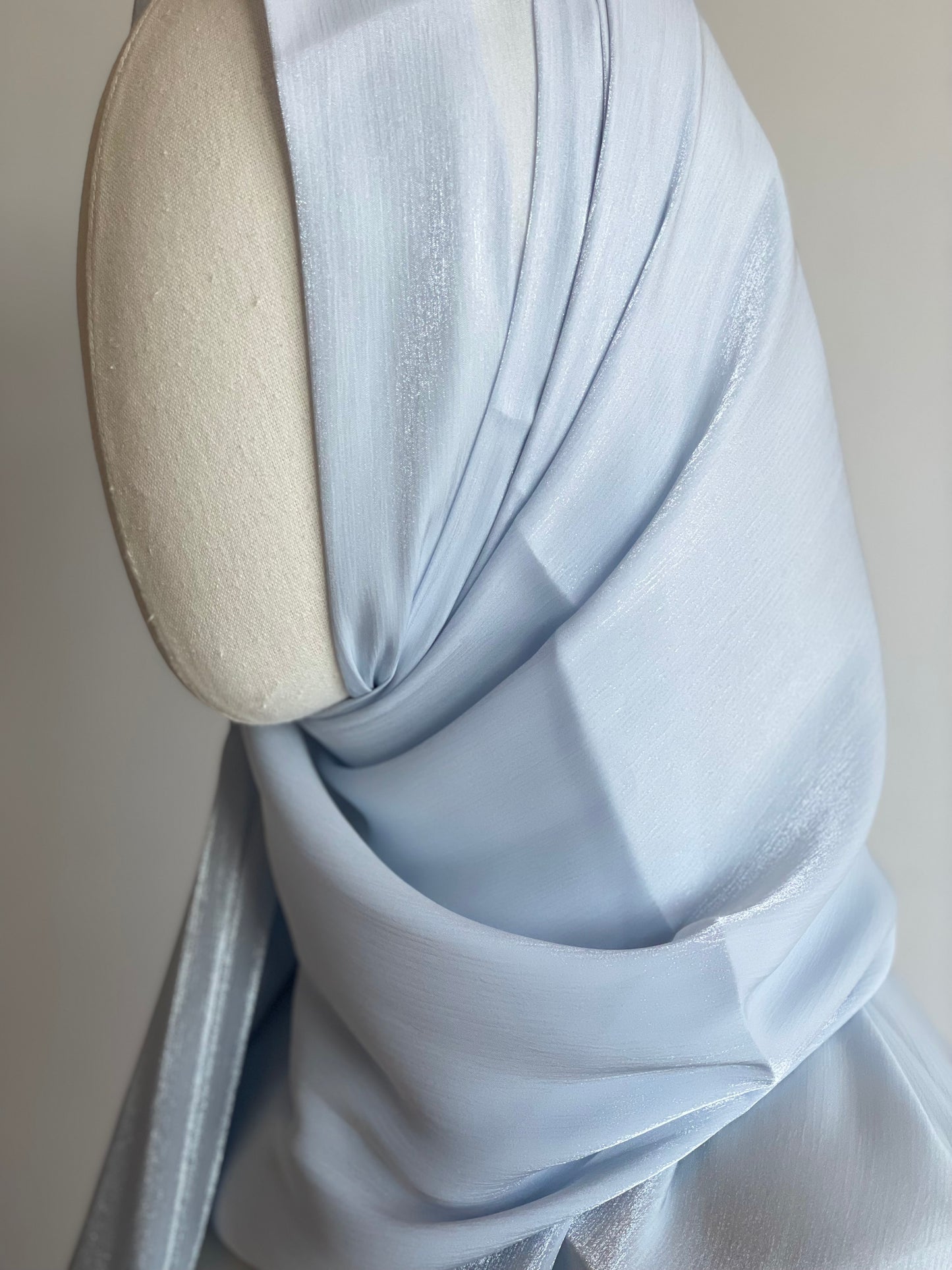 Organza de soie strass Bleu ciel