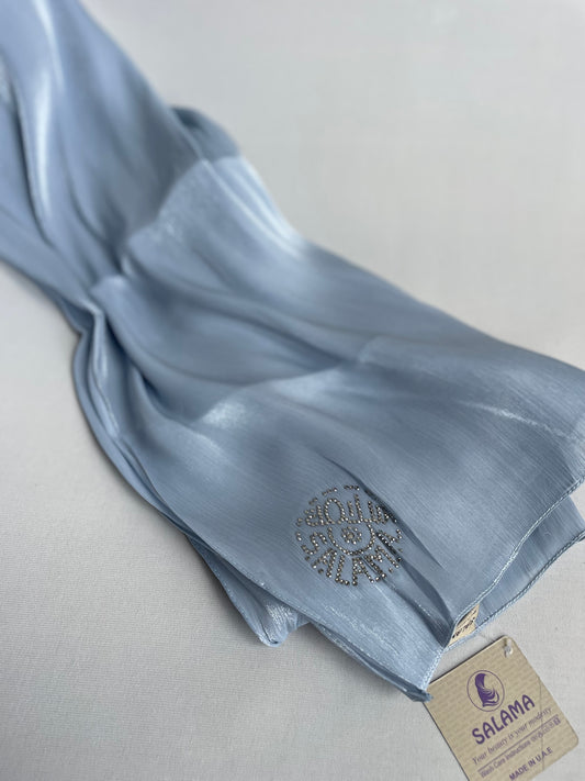 Organza de soie strass Bleu bébé