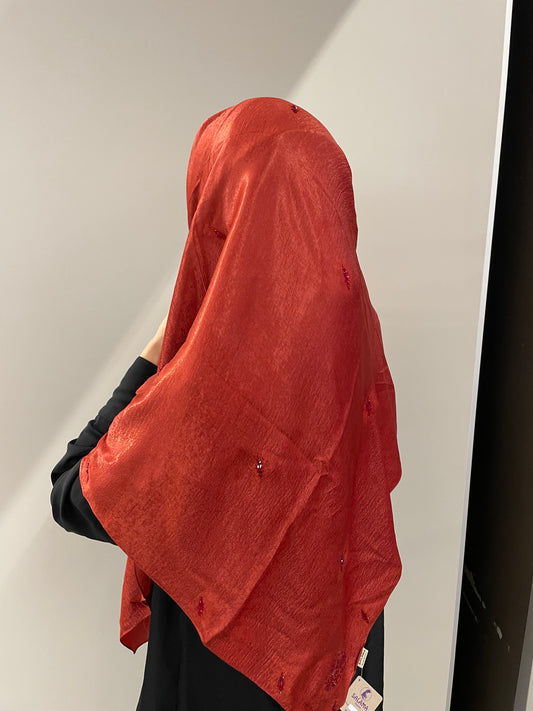 Carré strass AMIRA Rouge