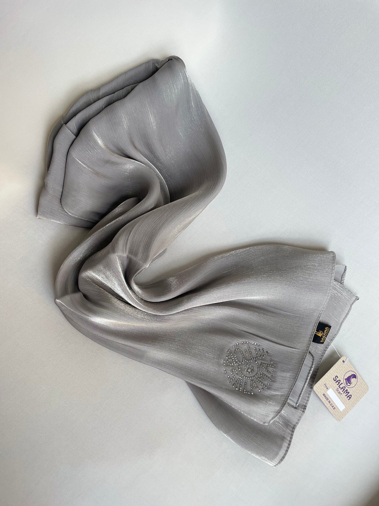 Organza de soie strass Olive