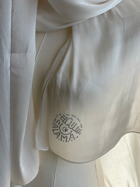 Organza de soie strass Crème