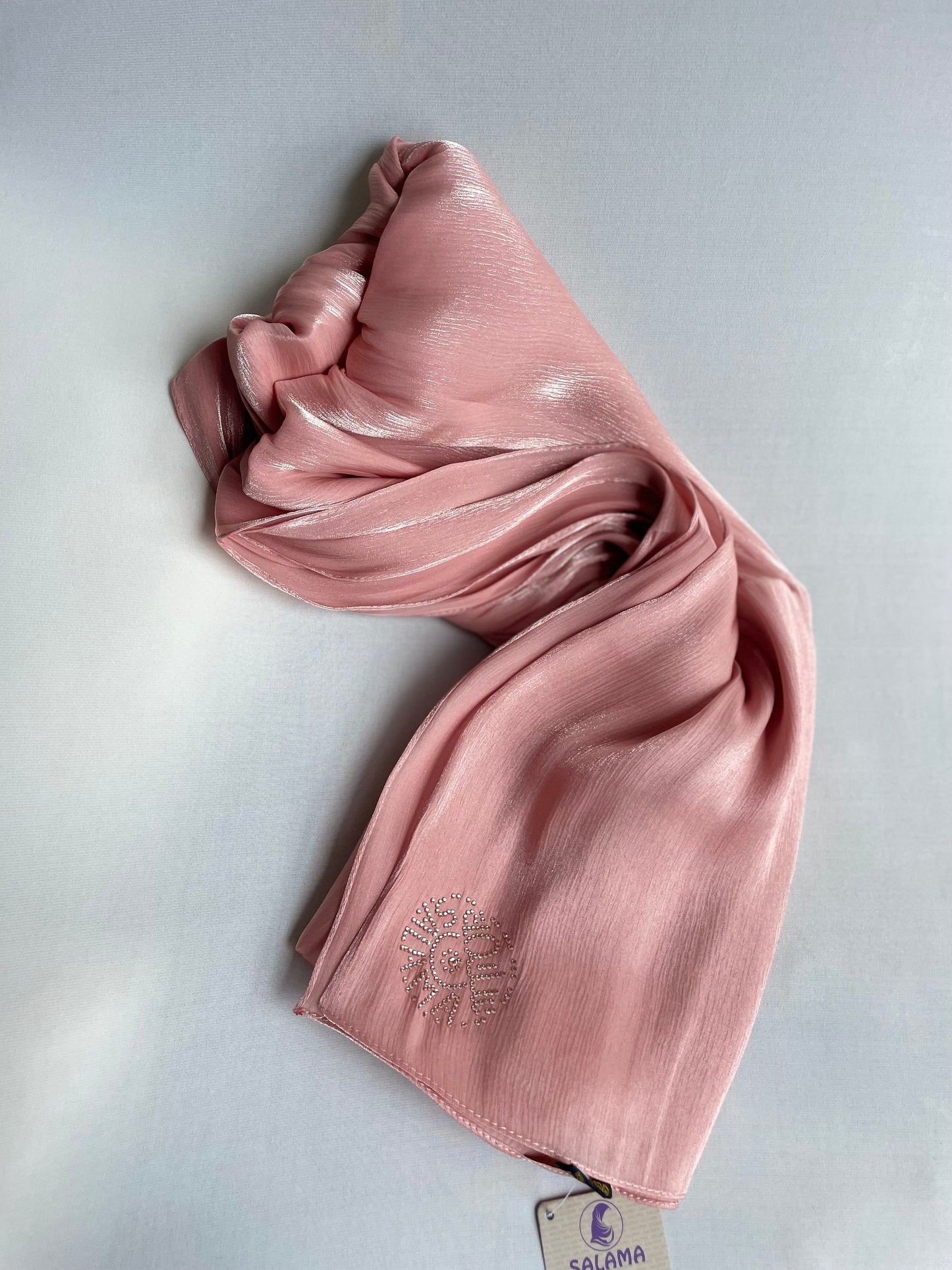 Organza de soie strass Saumon