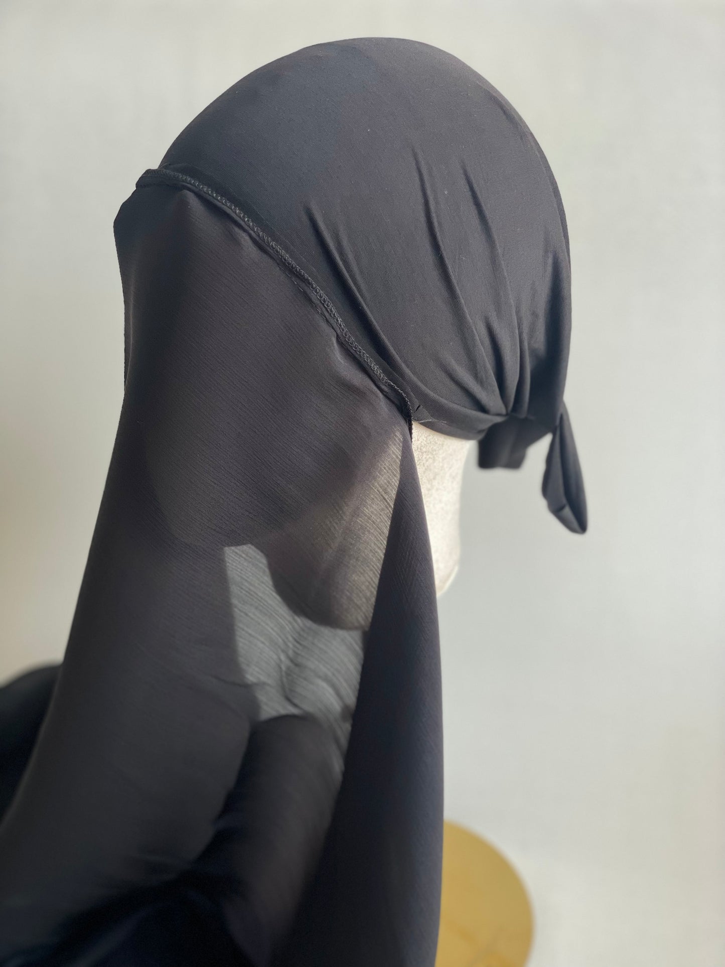 Organza de soie Noir avec Bonnet