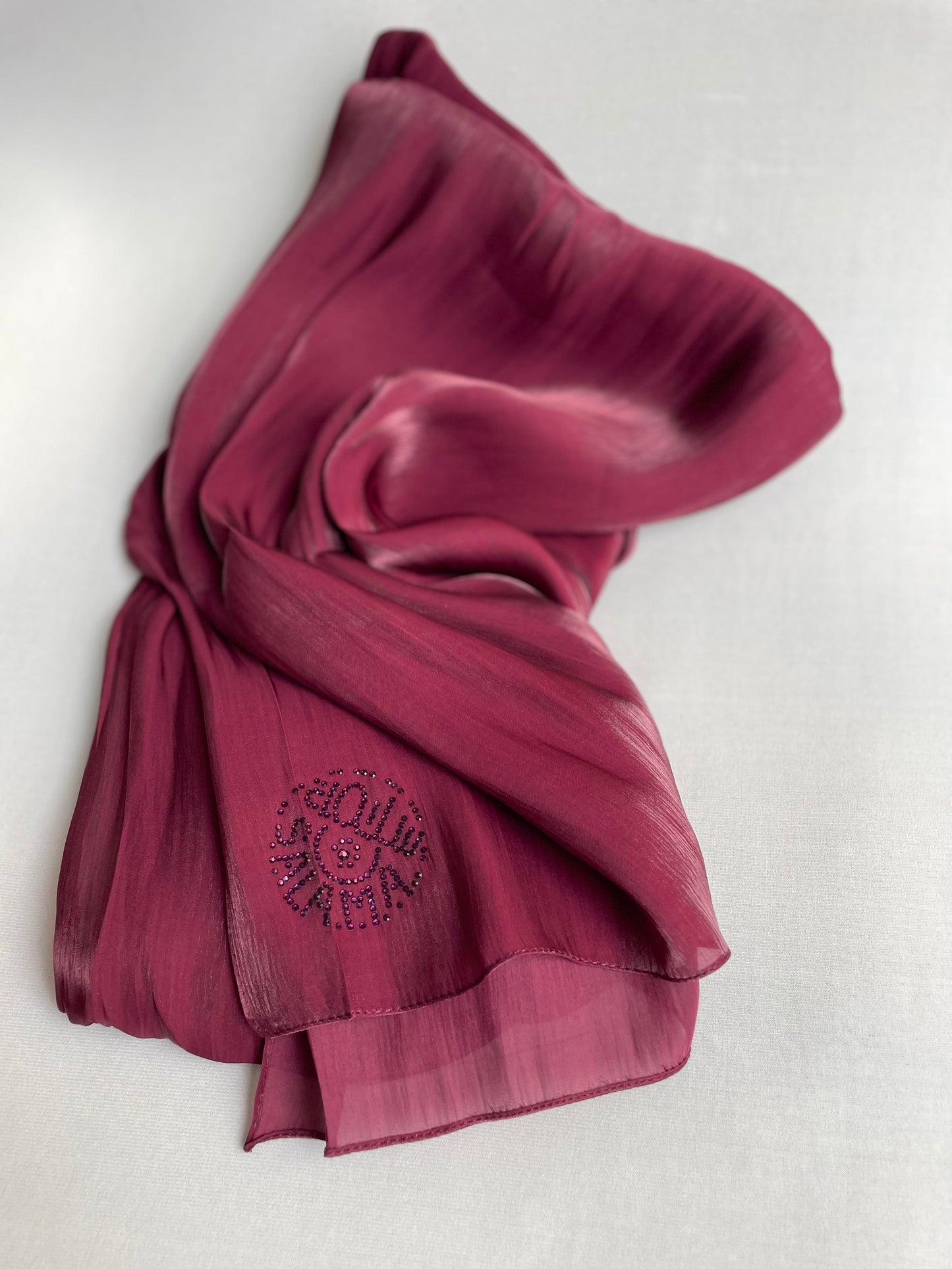 Organza de soie strass cerise
