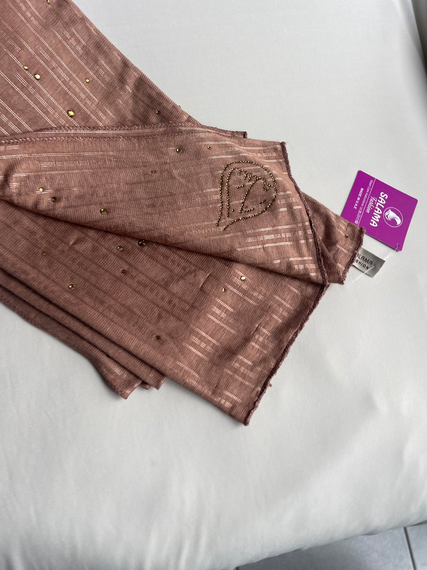 Jersey premium Strass goutte Marron