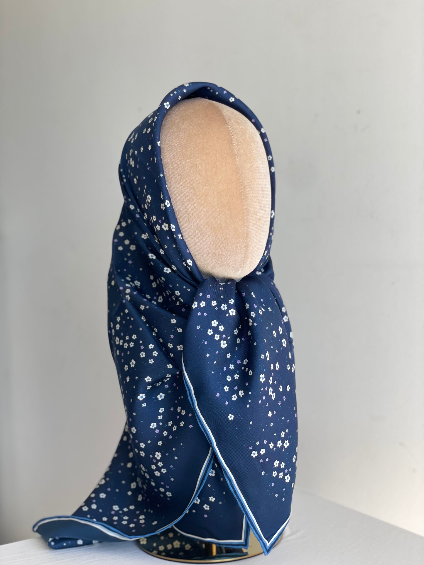 Carré de soie Mini Bleu