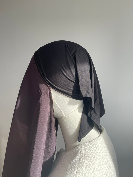 Organza de soie cappuccino avec Bonnet