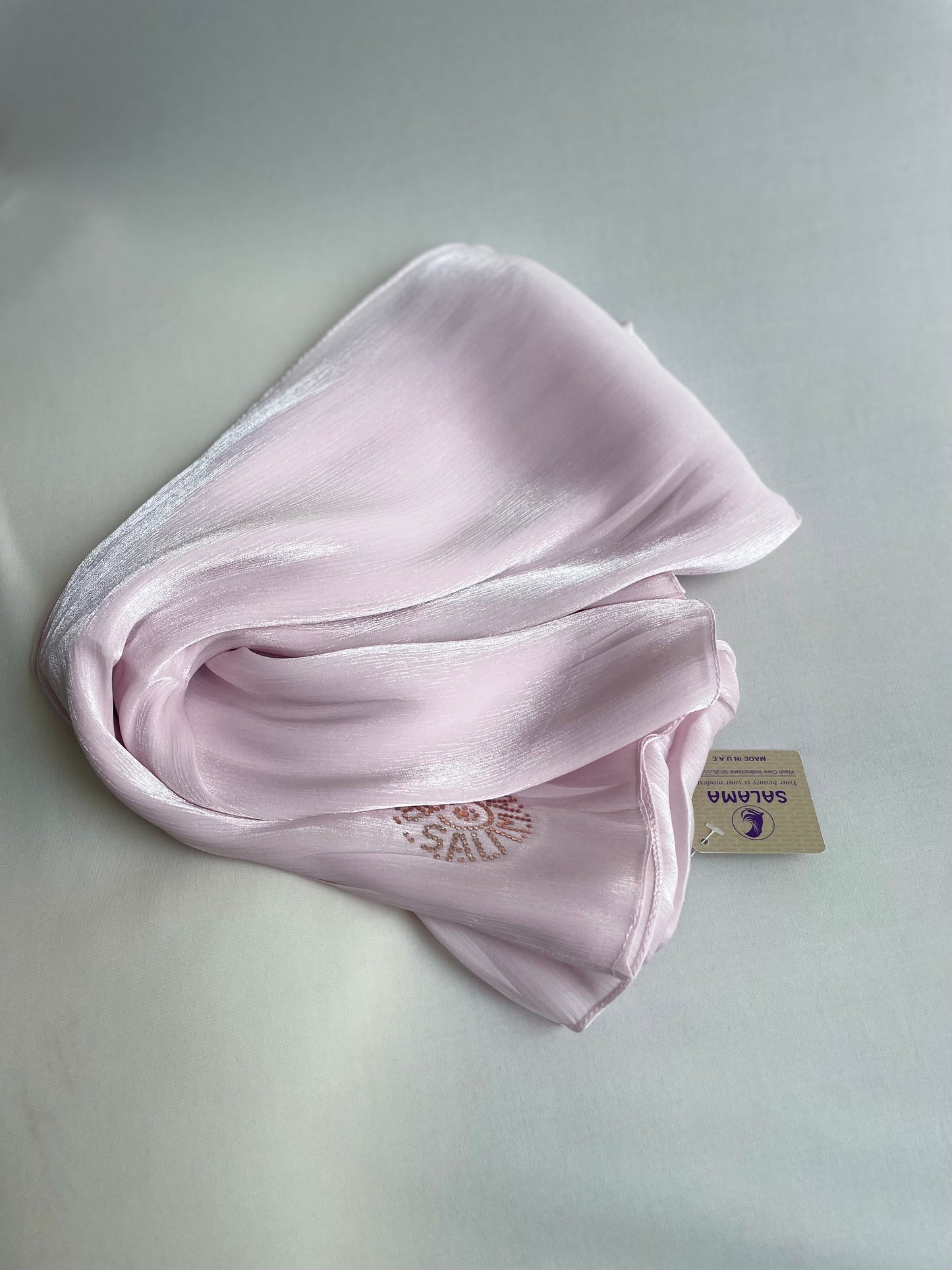Organza de soie strass Rose clair