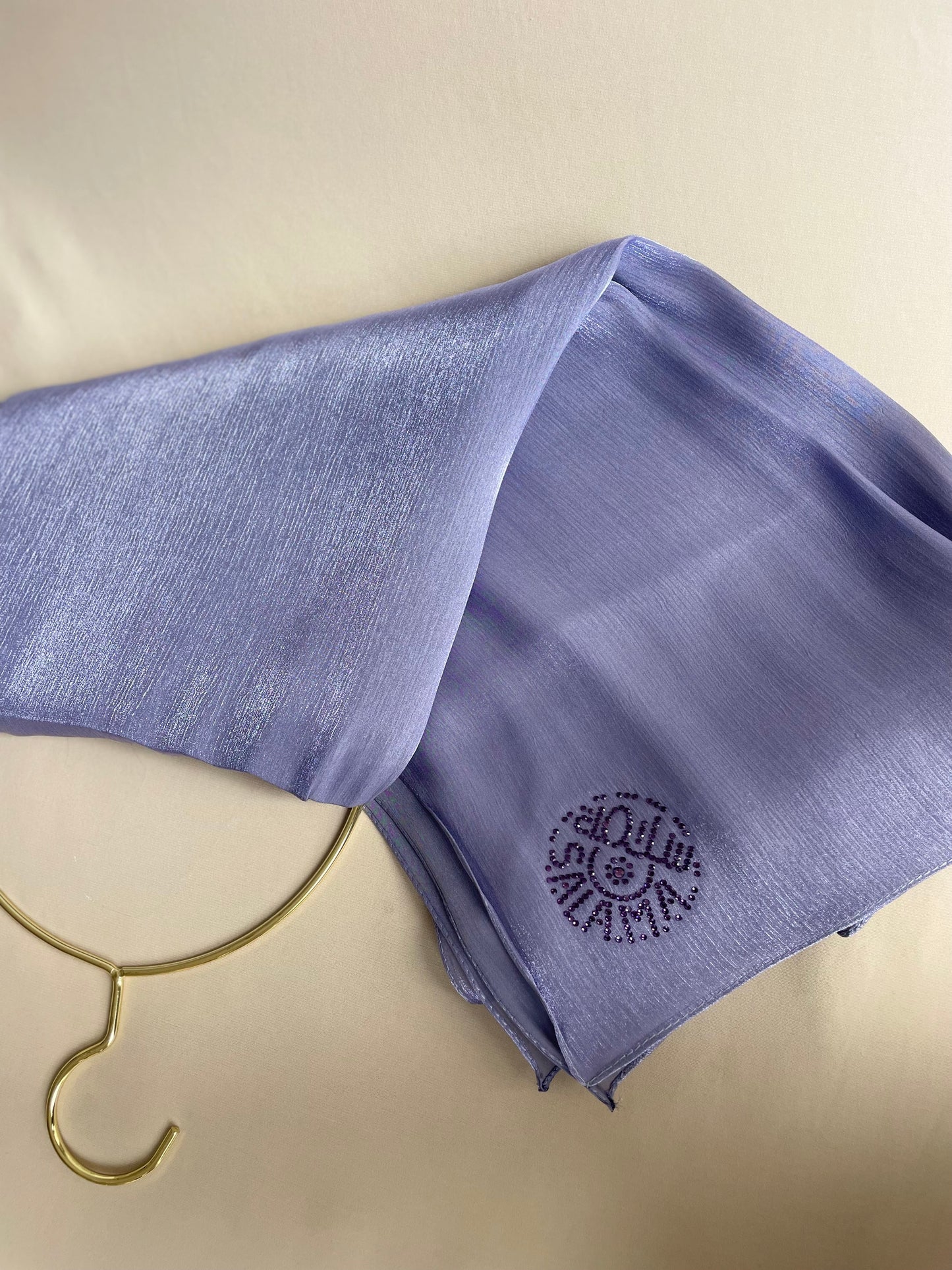 Light Purple Rhinestone Silk Organza