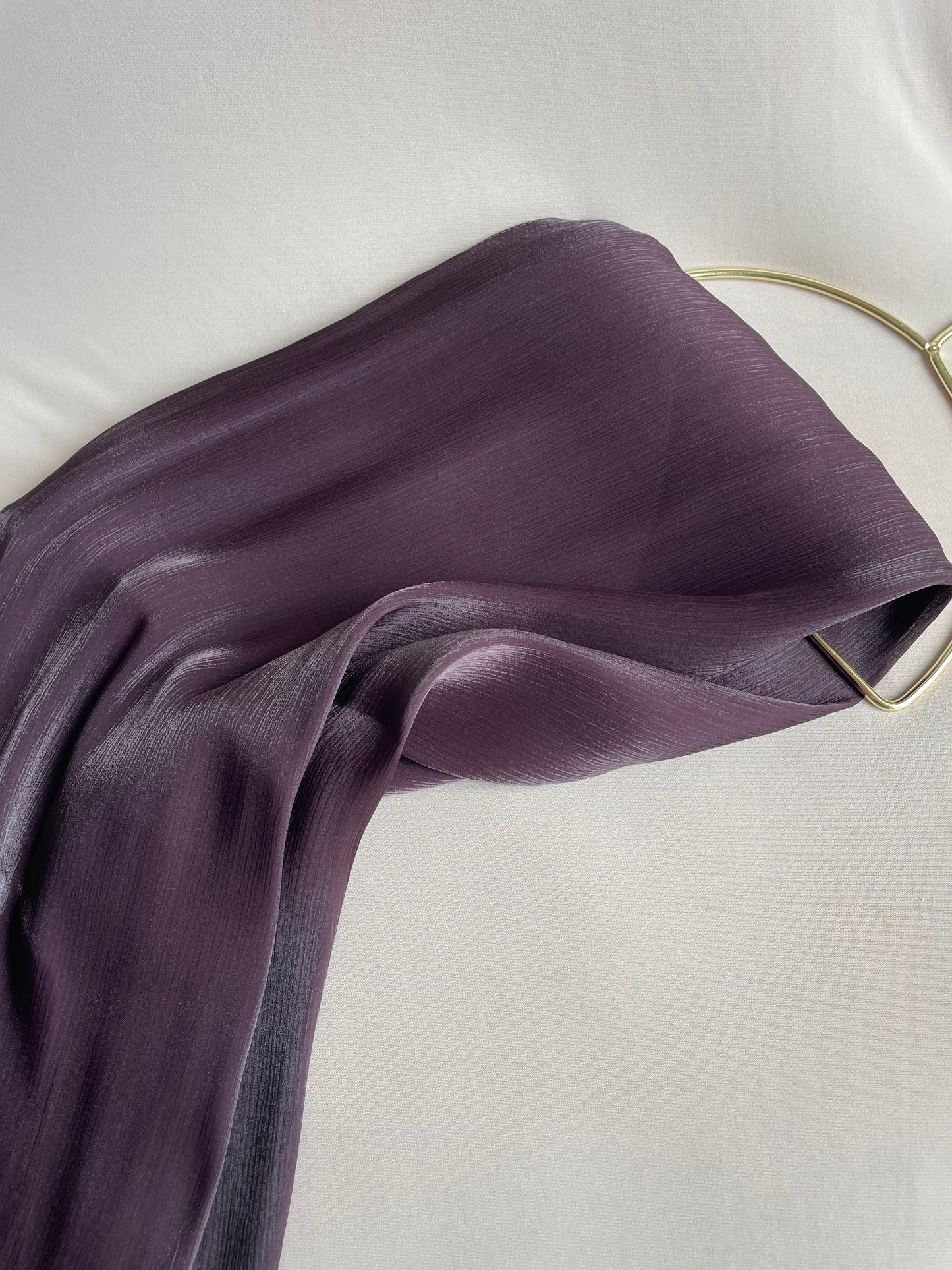 Chocolate Brown Rhinestone Silk Organza