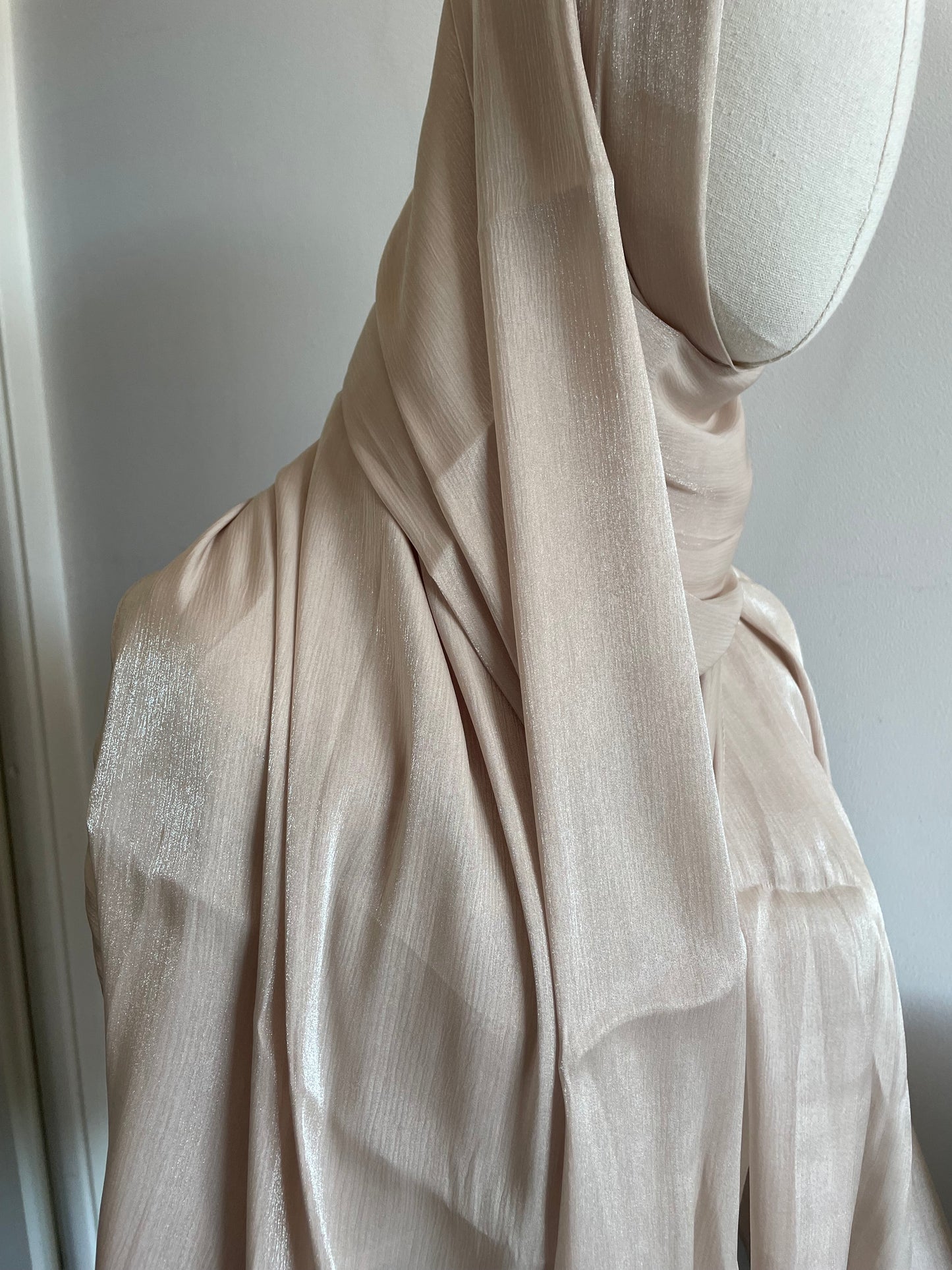 Organza de soie strass Beige