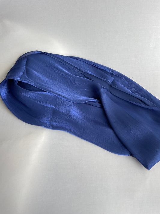 Organza de soie Bleu marine