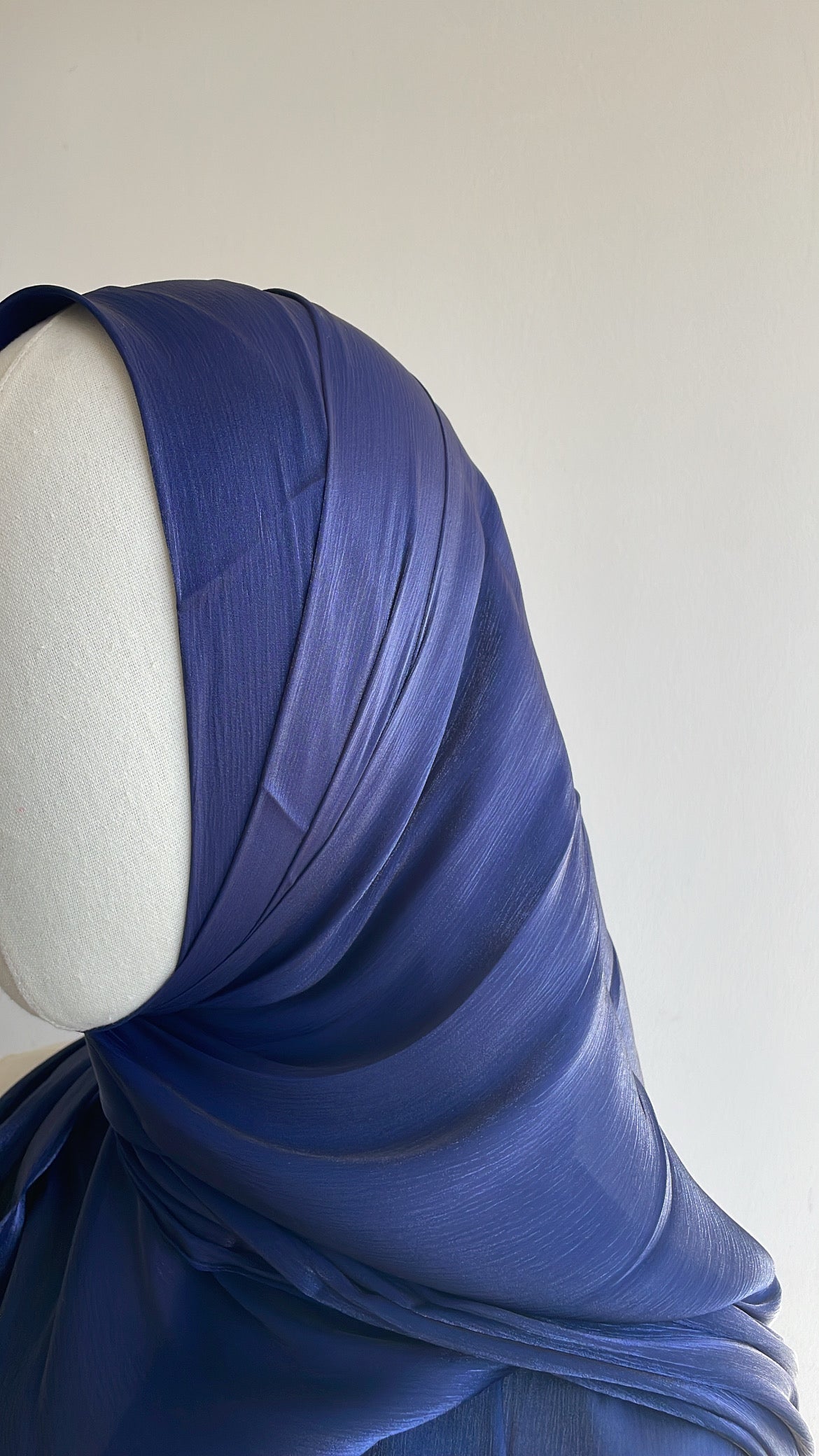 Midnight Blue Rhinestone Silk Organza