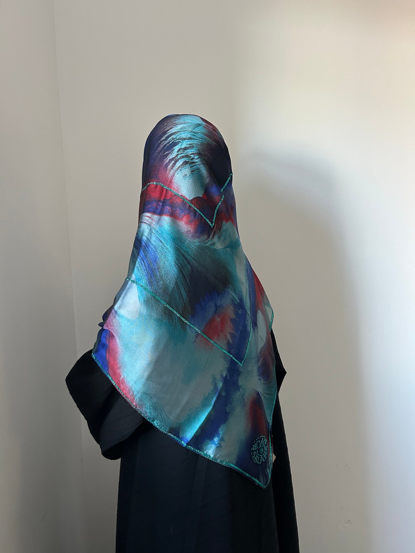 Blue Abstract Muslin Square