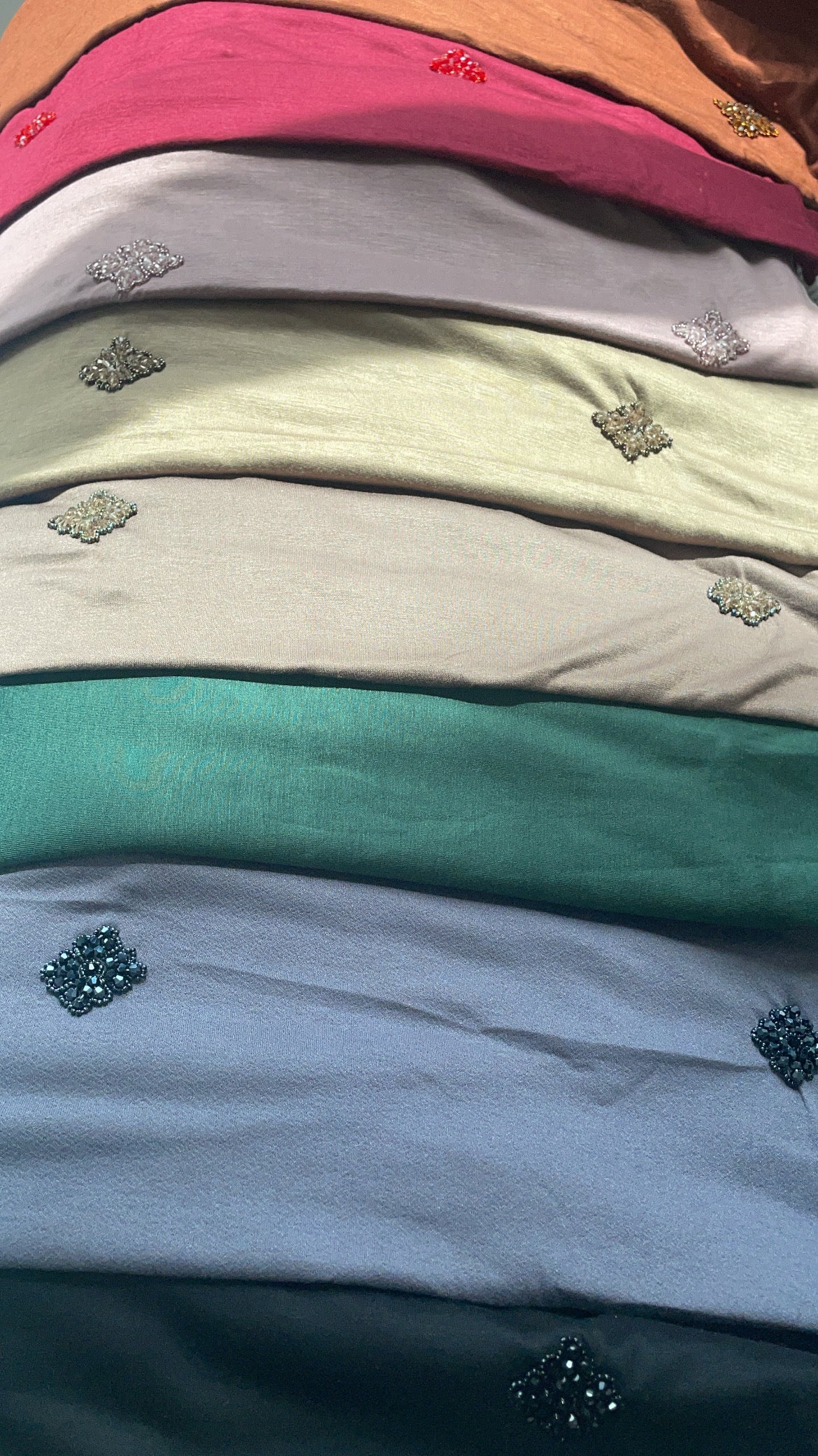 Hand embroidered jersey hijab
