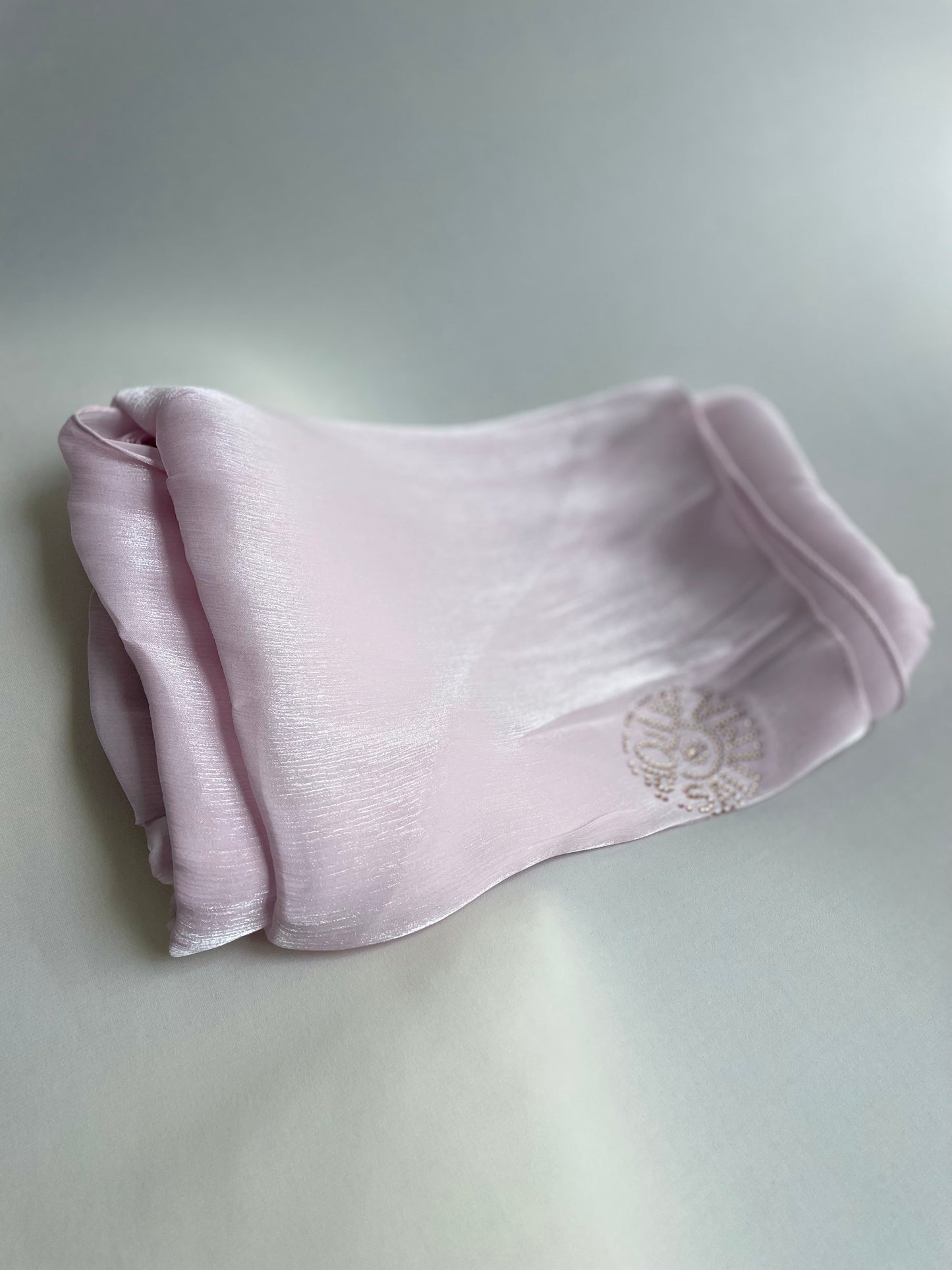 Organza de soie strass Rose clair