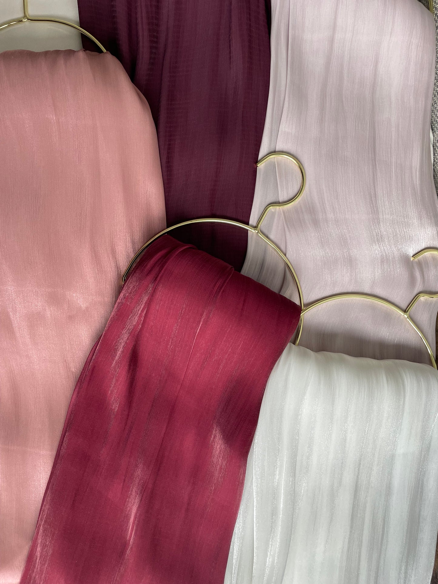 Red tone silk organza