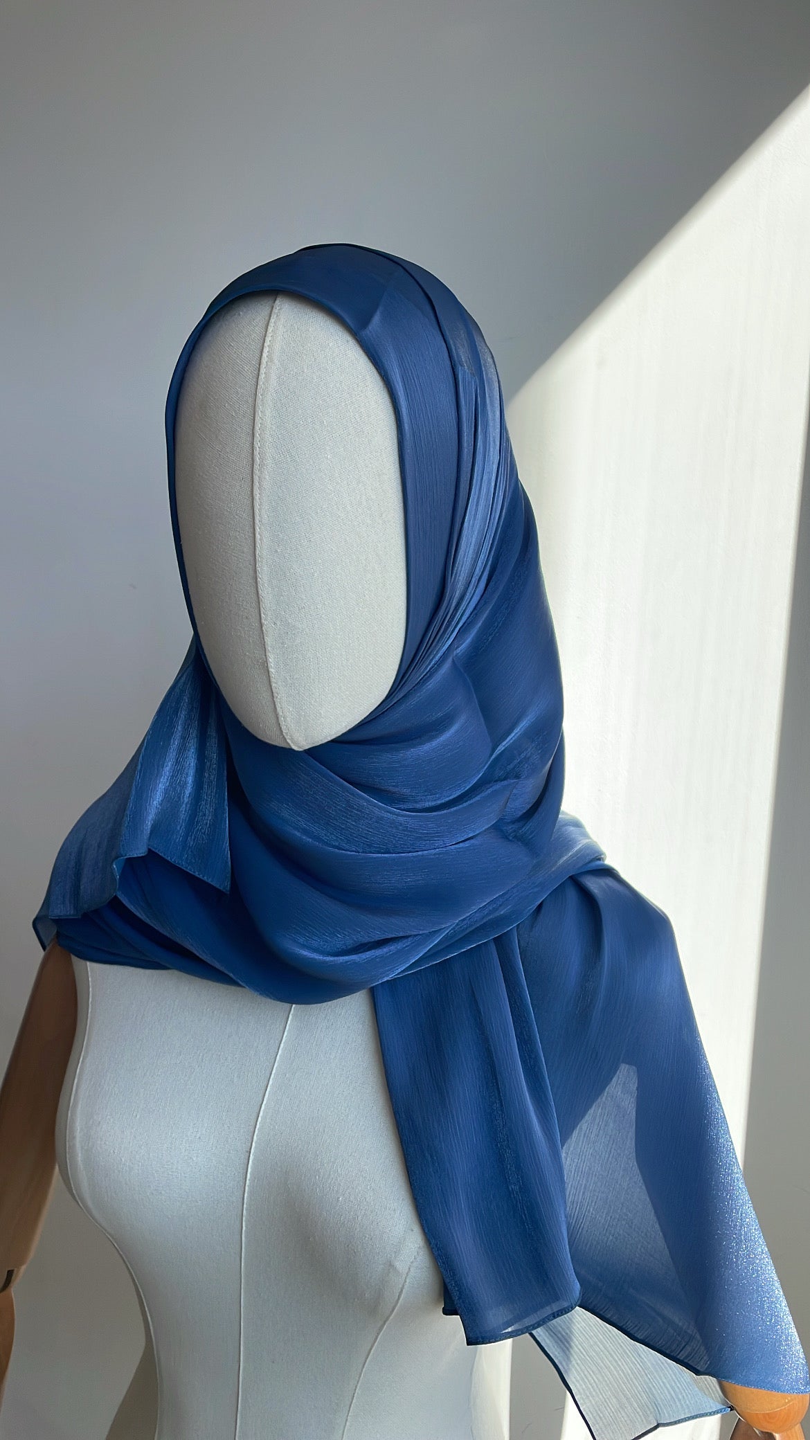 Organza de soie strass Bleu