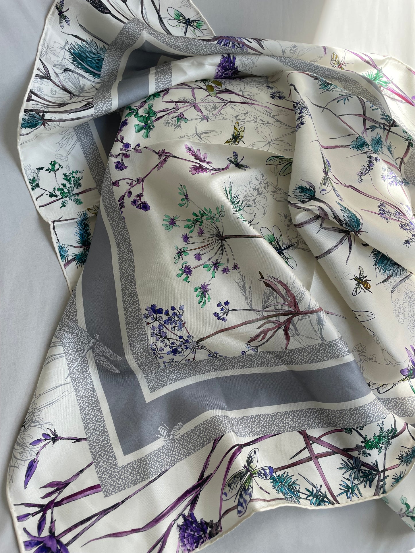 Grey silk square