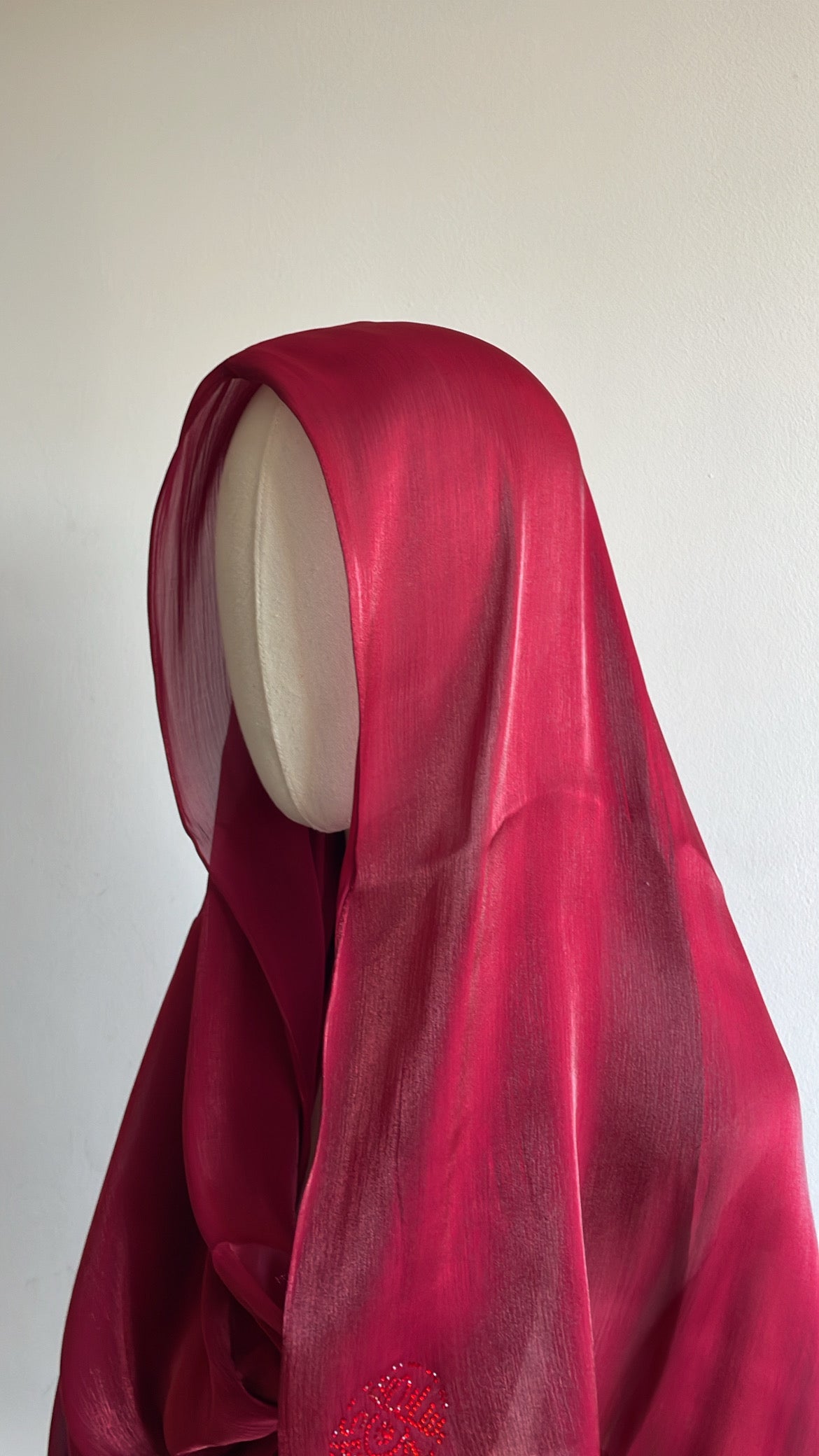 Organza de soie strass Coquelicot