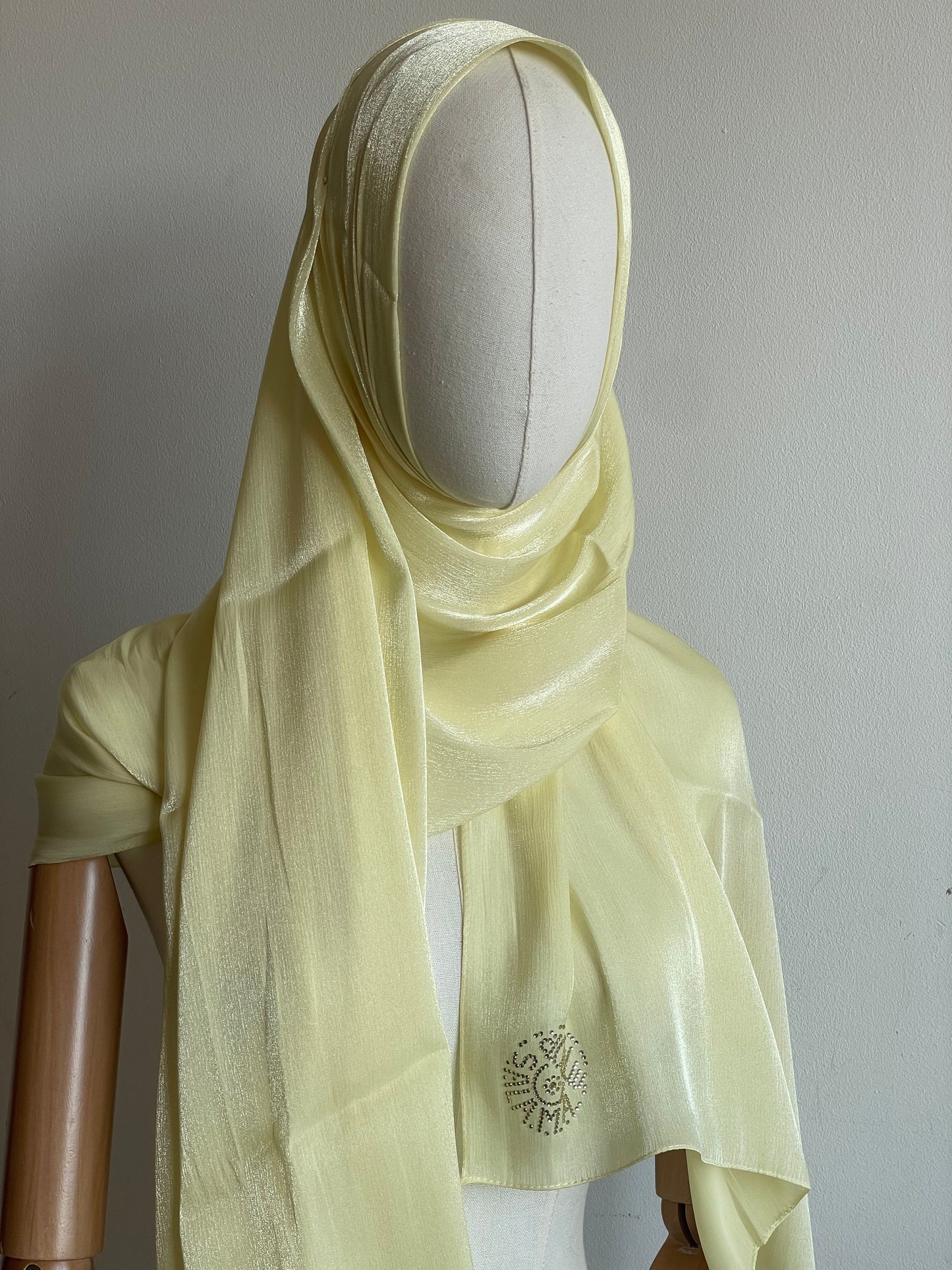 Organza de soie strass Jaune canaris