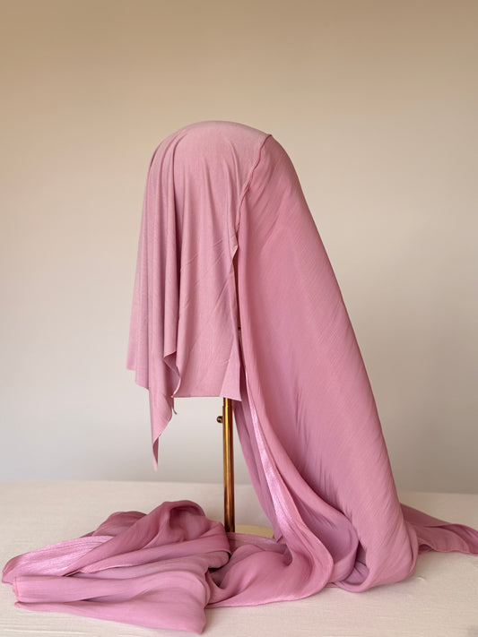 Organza de soie Rose avec Bonnet