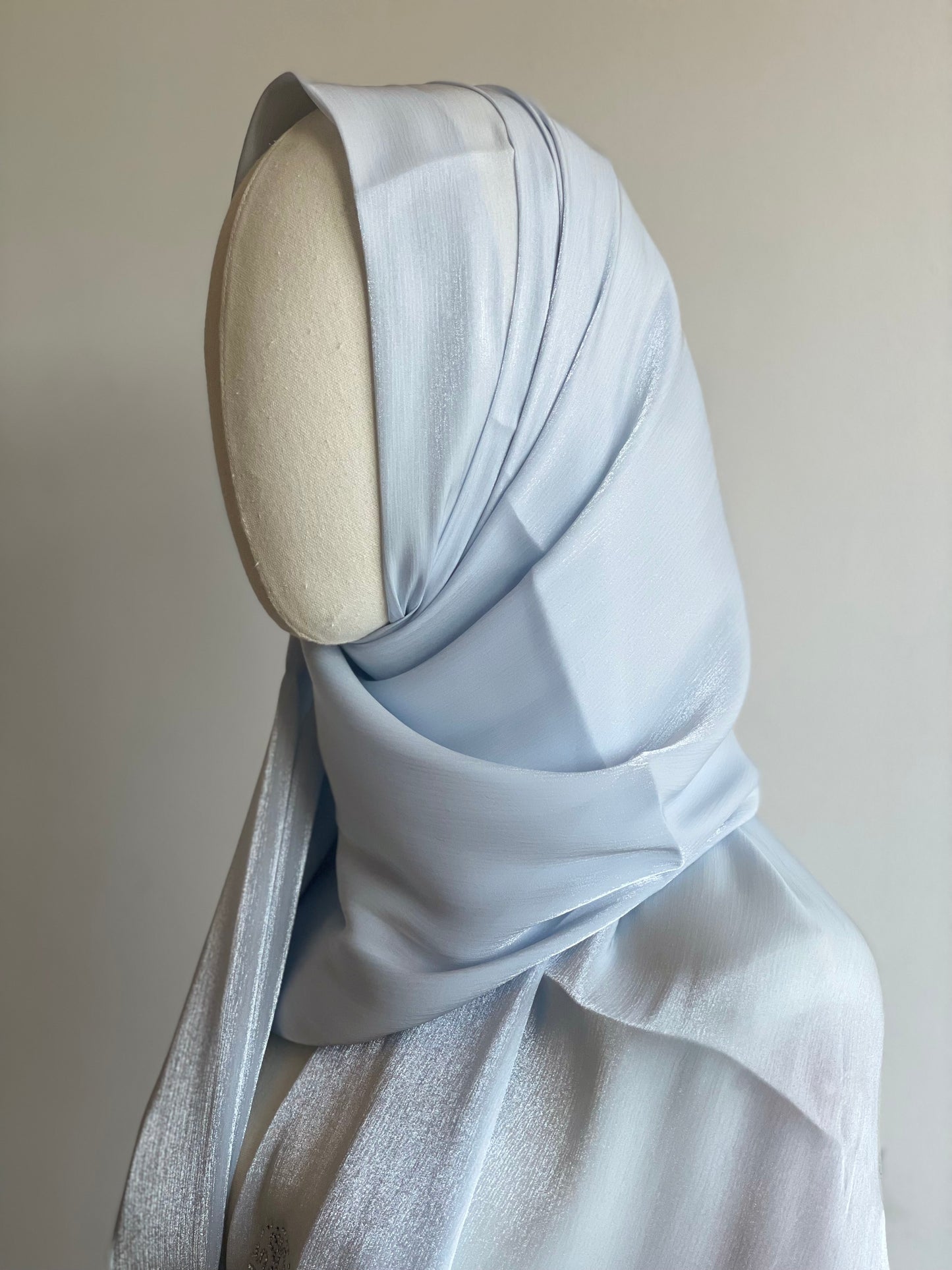 Organza de soie strass Bleu ciel